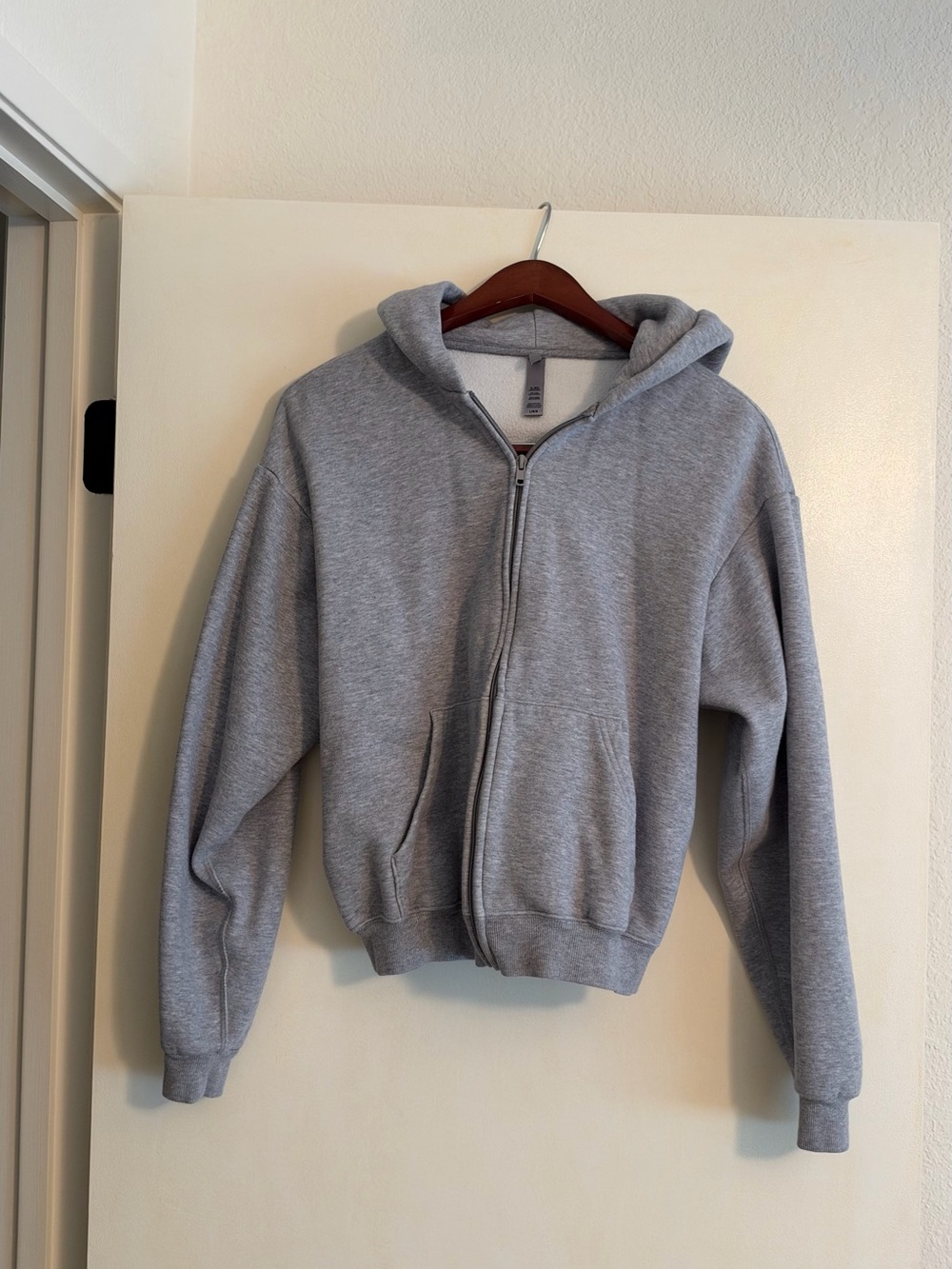 SKIMS Heather Gray Zip Hoodie